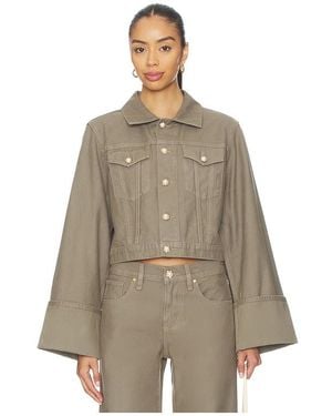 Hudson Jeans Cuffed Cropped Jacket - Natural