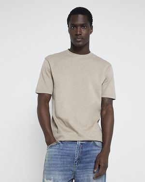 River Island Cream Ri Studio Slim Fit T-shirt - Blue