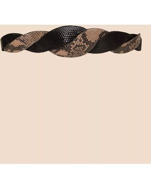 RIXO London Preesha - Snakeskin - Black