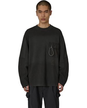 ROA X And Wander Garment-Dyed Long Sleeve T-Shirts - Black