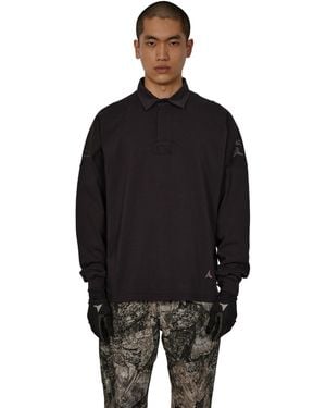 ROA Astrio Long Sleeve Polo T-Shirts - Black