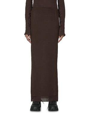 ROA Mesh Long Skirt Skirts - Brown
