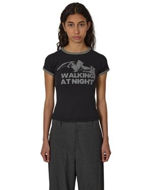 ROA Guniy Ribbed Baby Tee T-Shirts - Black