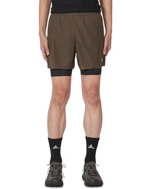 ROA Helder 5 Inch 2-In-1 Running Shorts Bottoms - Brown