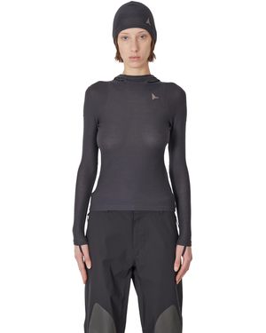 ROA Kibe Wool Tencel Base Layer Hoodie Tops - Black