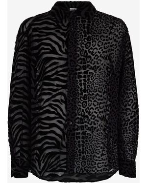 Roberto Cavalli Animal Print Shirt - Black