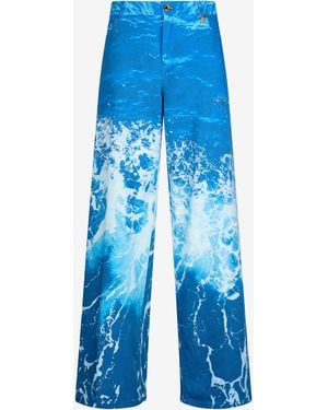 Roberto Cavalli Stretto Di Messina Print Jeans - Blue
