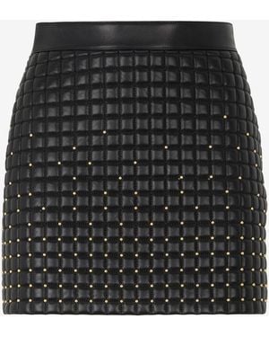 Roberto Cavalli Quilted Leather Miniskirt - Black