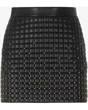 Roberto Cavalli Quilted Leather Miniskirt - Black