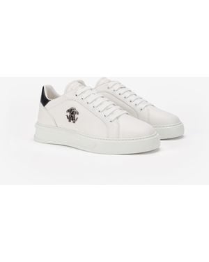 Roberto Cavalli Sneakers With Metallic Crest - Multicolor