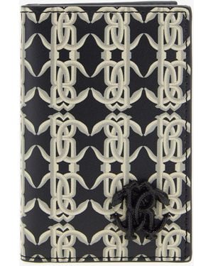 Roberto Cavalli Portefeuille Avec Monogramme Rc - Noir