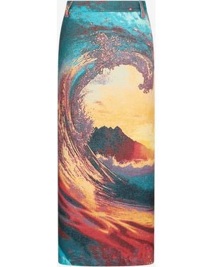 Roberto Cavalli Itaca Print Skirt - White