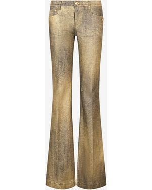 Roberto Cavalli And Flared Jeans With Faded Wash - Natural