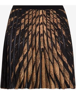 Roberto Cavalli Knit Skirt With Ray Of Print - Brown