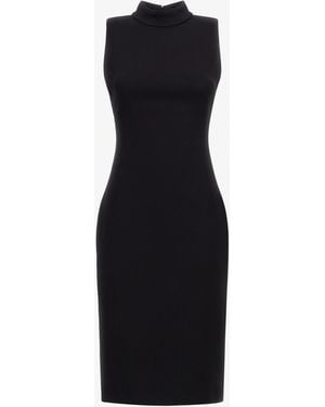 Roberto Cavalli Sleeveless Dress With Rc - Black