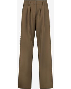 Roberto Cavalli Wide-Leg Pants With Hook And Eye Detail - Natural