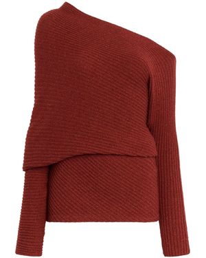 Roberto Cavalli Ercu Draped Rib Knit Sweater - Rojo