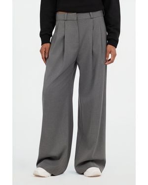 Roberto Cavalli Pleated Wide Leg Trousers - Grey