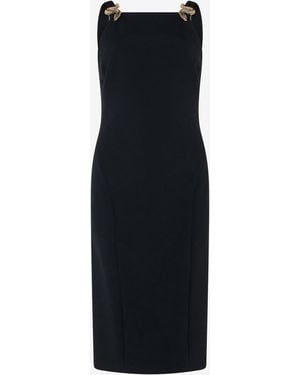 Roberto Cavalli Sheath Dress With Snake Detailing - Black