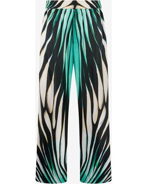 Roberto Cavalli Ray Of Sea Palazzo Trousers - Green