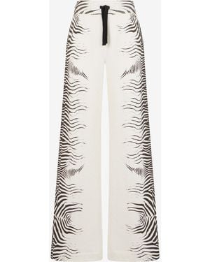 Roberto Cavalli Zebra Print Pants - White