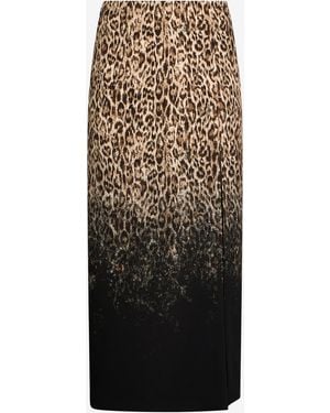 Roberto Cavalli Leopard Print Midi Skirt - Multicolour