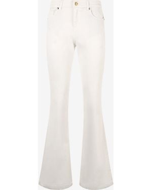 Roberto Cavalli Flared Stretch Cotton Trousers - White