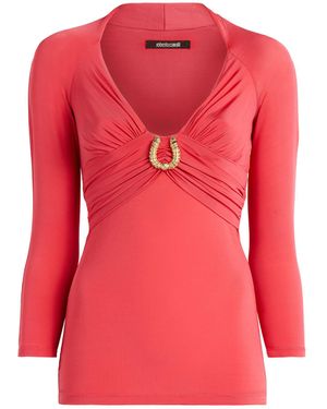 Roberto Cavalli Embellished Top - Red