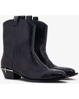 Roberto Cavalli Textano Boots With Fang Detail - Schwarz