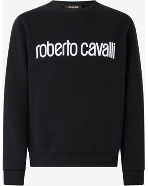 Roberto Cavalli Felpa Nera Con Logo - Nero