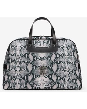Roberto Cavalli Python Print Top Handle Handbag - Black