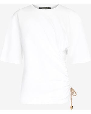 Roberto Cavalli T-Shirt With Knot - White