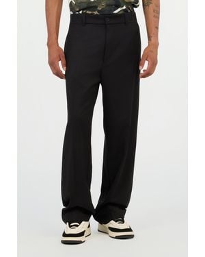 Roberto Cavalli Wide Leg Trousers With Logo - Black
