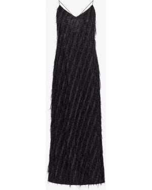 Roberto Cavalli Fringed Maxi Dress - Black