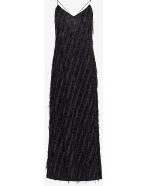 Roberto Cavalli Fringed Maxi Dress - Black