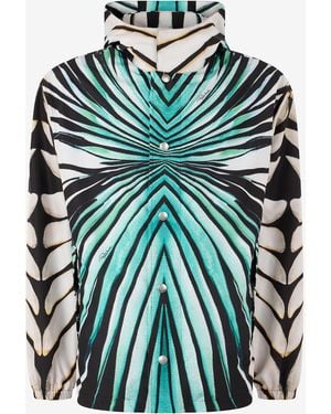 Roberto Cavalli Ray Of Sea Print Bomber - Green