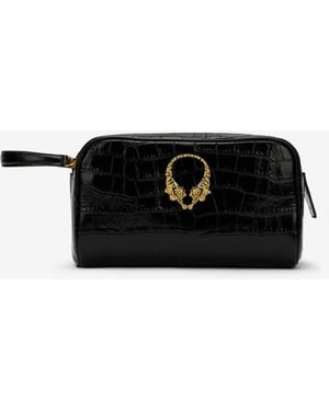 Roberto Cavalli Leather Cosmetic Case - Black