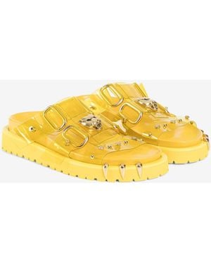 Roberto Cavalli Sandali Con Pantera - Giallo