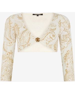 Roberto Cavalli Ornamental Print Top - Natural