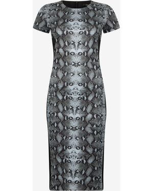 Roberto Cavalli Snake Print Midi Dress - Gray