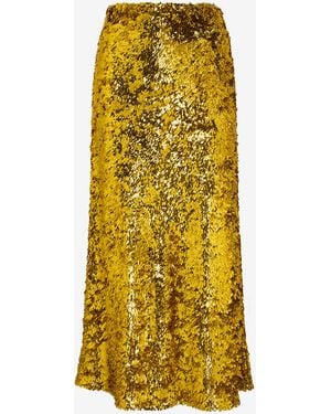 Roberto Cavalli Midi Skirt With Sequins - Yellow
