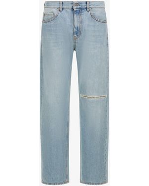 Roberto Cavalli Distressed Wide Leg Jeans - Blue