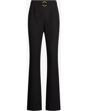 Roberto Cavalli Flared Pants With Buckle - Black