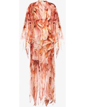 Roberto Cavalli Plumage Print Kaftan - White