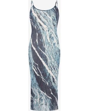 Roberto Cavalli Rubane-Print Midi Dress - Blue