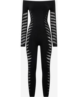 Roberto Cavalli Perforated Zebra Pattern Jumpsuit - Black