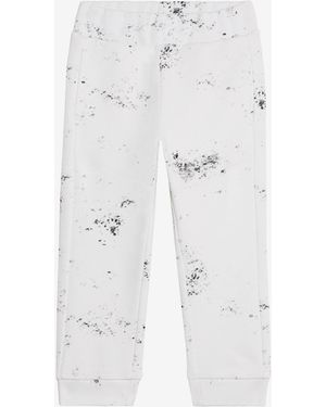 Roberto Cavalli Splatter Print Pants With Monogram Rc - White
