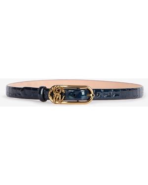 Roberto Cavalli Belt With Crocodile Print And Glitter - Multicolor