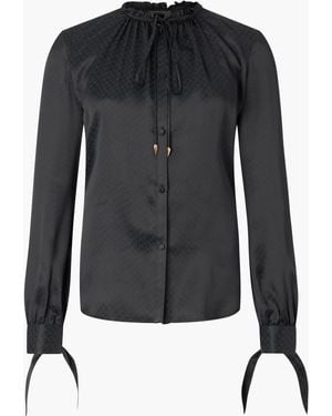 Roberto Cavalli Snake-Effect Silk Shirt - Black