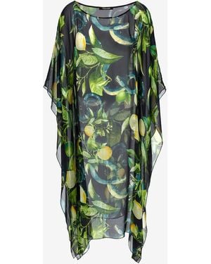 Roberto Cavalli Lemon Print Kaftan - Green